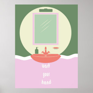 Enkelt minimalistiskt Tvättande Hygienpåminnelse Poster
