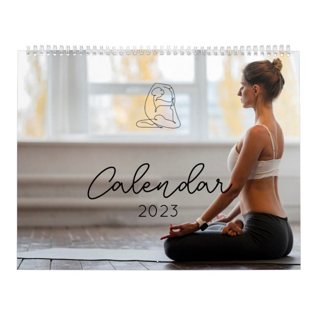 Enkelt minimalistiskt yogatema Kalender 2023 (Omslag)