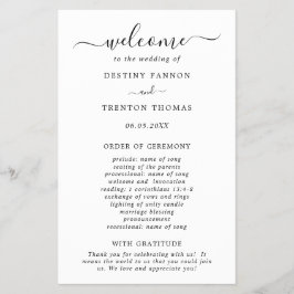 Enkelt minimalt budgetBröllopsprogram Flygblad