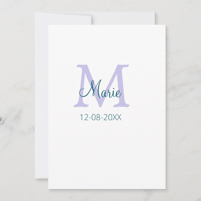 enkelt, minimalt datum för att lägga till namn mon inbjudningar (Framsida)