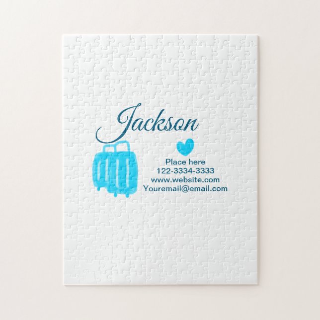 Enkelt, minimalt för att lägga till din namntext s pussel (Vertikal)