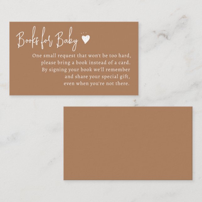 Enkelt minimalt könsneutralt Bokar för Baby Tilläggskort (Fram/baksida)