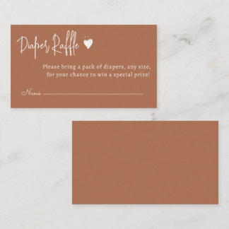 Enkelt minimalt könsneutralt, nedtryckt Raffle Tilläggskort