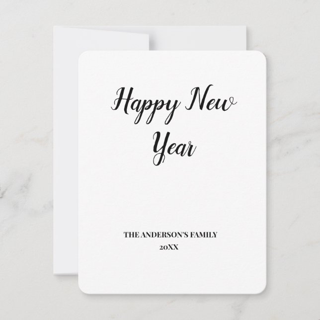 enkelt, minimalt lägga till din text i ett nytt år anteckningskort (Framsida)