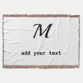 enkelt, minimalt lägga till din text i monogramfot filt