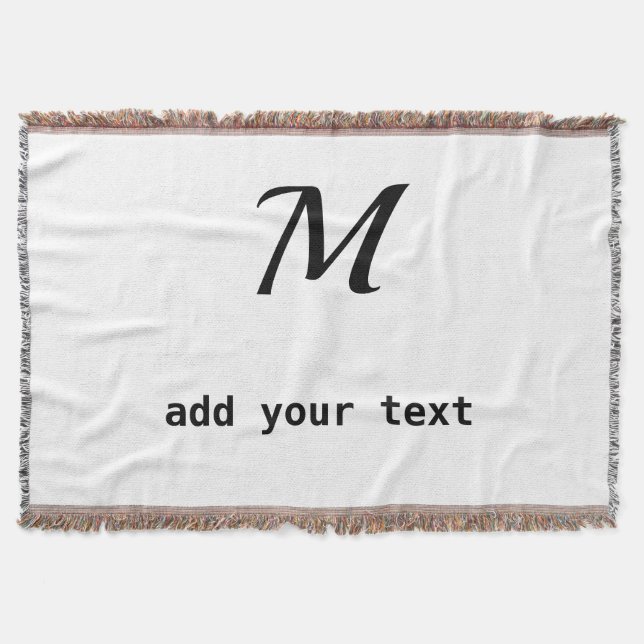 enkelt, minimalt lägga till din text i monogramfot filt (Framsidan)