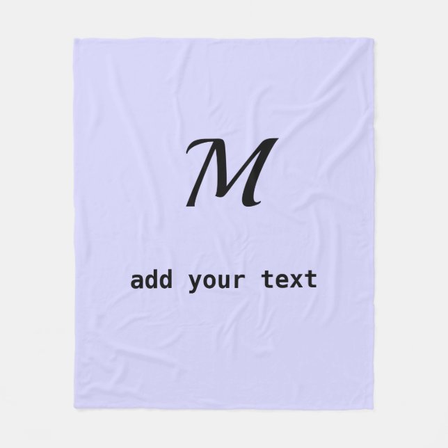 enkelt, minimalt lägga till din text i monogramfot fleecefilt (Framsidan)