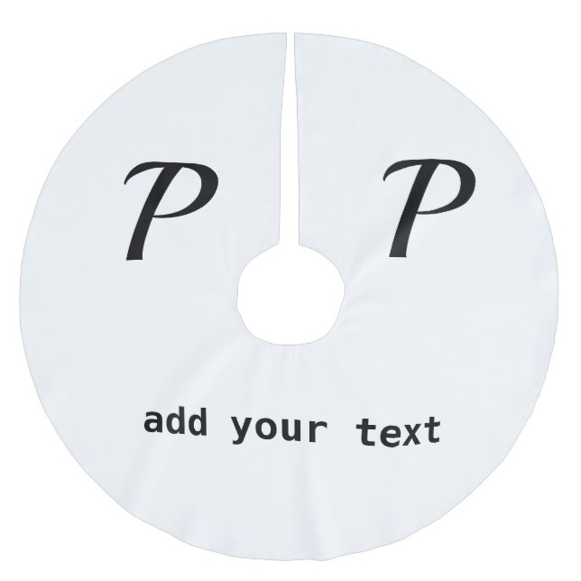 enkelt, minimalt lägga till din text i monogramfot julgransmatta borstad polyester (Framsidan)