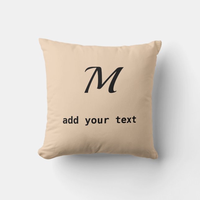 enkelt, minimalt lägga till din text i monogramfot kudde (Framsida)