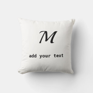 enkelt, minimalt lägga till din text i monogramfot kudde