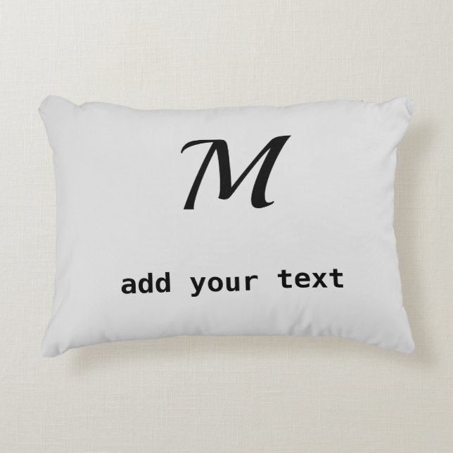 enkelt, minimalt lägga till din text i monogramfot prydnadskudde (Framsidan)