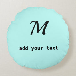 enkelt, minimalt lägga till din text i monogramfot rund kudde