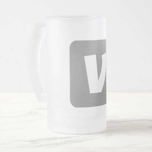 enkelt, minimalt lägga till ditt textmonogram-foto frostat ölglas (Framsida vänster)