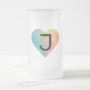 enkelt, minimalt lägga till ditt textmonogram-foto frostat ölglas