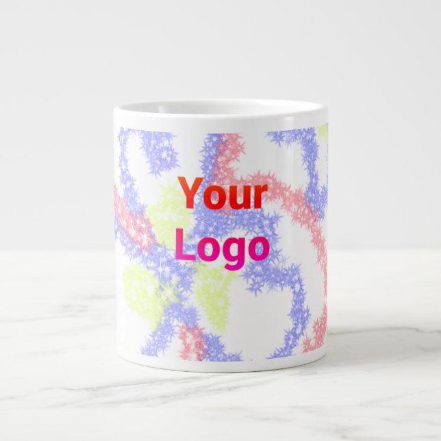 enkelt, minimalt lägga till ditt textmonogram-foto jumbo mugg (Framsidan)