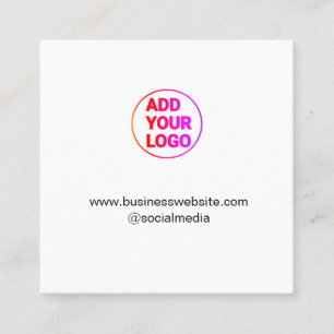 enkelt, minimalt lägga till logotyp/designvattenf fyrkantigt visitkort