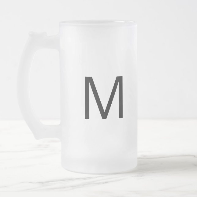 enkelt minimalt monogram logotyp lägg till din  frostat ölglas (Vänster)