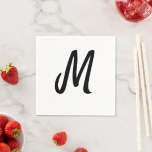 enkelt minimalt monogramlogotyp personlig bakning pappersservett