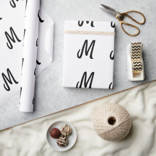 enkelt minimalt monogramlogotyp personlig bakning presentpapper