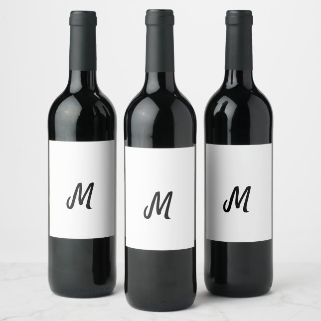 enkelt minimalt monogramlogotyp personlig bakning  vinflaska etikett (Flaskor)