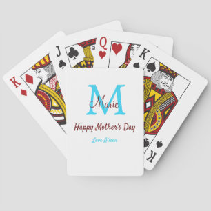 enkelt, minimalt mors dag blue monogram rosa nam casinokort