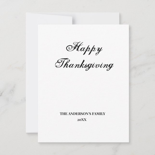 enkelt, minimalt sätt att lägga till thanksgivinge tack kort (Framsida)