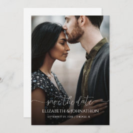 Enkelt, minimalt skript, svart och vitt foto Bröll Spara Datumet