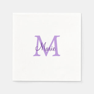 enkelt minimalt tillägg namn monogram rosa röd k pappersservett