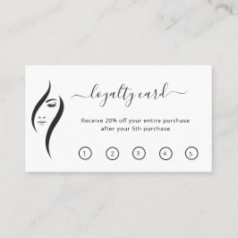 Enkelt minimalt vitt och svart ballonger lojalitetskort