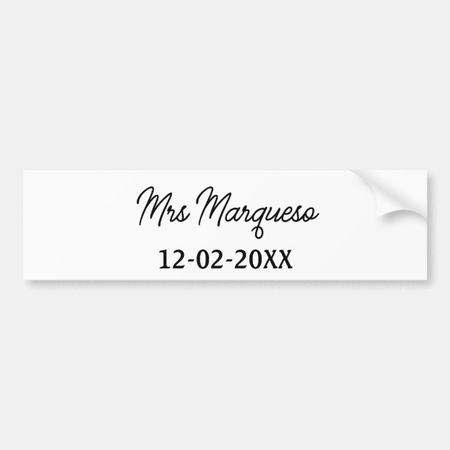 Enkelt minimimonogram, fru namn, dateringsår Thro Bildekal (Framsidan)
