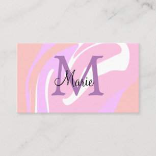 enkelt minimum add namn monogram rosa röd vattenko visitkort