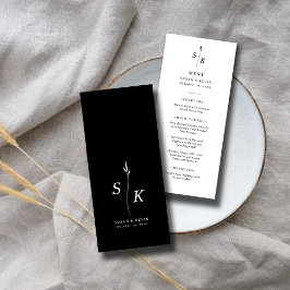 Enkelt minimum av Chic Elegance Löv Monogram Bröll Meny