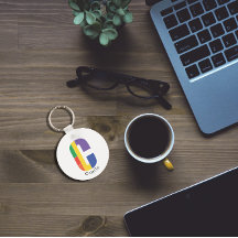 Enkelt minimum för nyckelkedjan brev i monogram