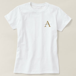 Enkelt minimum Monogram Namn Initial T Shirt