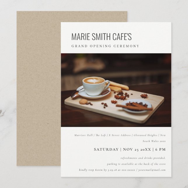 Enkelt minimum Photo Business Grand Open Inbjudan (Fram/baksida)