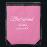 Enkelt minimum rosa bridesaid add namn-årstext  gympapåse<br><div class="desc">Design</div>