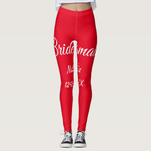 Enkelt minimum rosa bridesaid add namn-årstext leggings