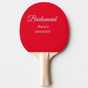 Enkelt minimum rosa bridesaid add namn-årstext pingisracket