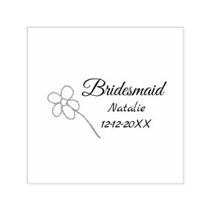 Enkelt minimum rosa bridesaid add namn-årstext självfärgande stämpel