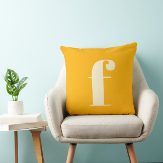 Enkelt minimum Sunny Gult Monogram Brev Kudde