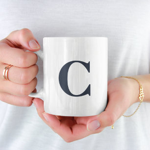Enkelt minsta blått första Brev-monogram Kaffemugg