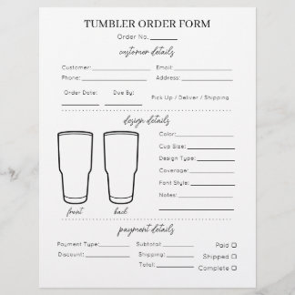 Enkelt minsta grundläggande beställningsformulär f reklamblad