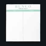 Enkelt Mint Blue och White Bunco Bord Tally Anteckningsblock<br><div class="desc">Toss en lakan på varje bord för att hålla jämna steg med poängen och strömlinjeforma ditt Bunco-spel med det här redot så att det blir lätt för användan att riva av lakan med två tomma kolonner och nya mynta-vattenaccenter.</div>