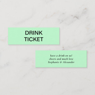 Enkelt Mint Grönt Newlyged Bröllop Drink Biljett