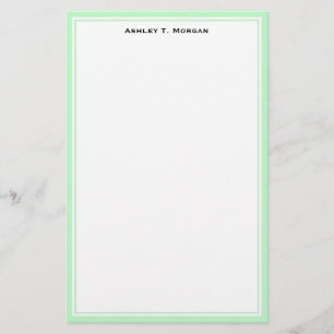 Enkelt Mint White Personlig Stationery Brevpapper