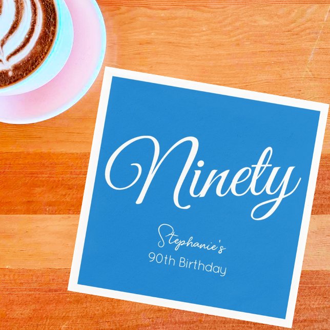 Enkelt modern 90:e Födelsedagsfest för skript i bl Pappersservett (Skapare uppladdad)