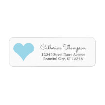 Enkelt Modern Blue Aqua Heart Girly-skript Namn