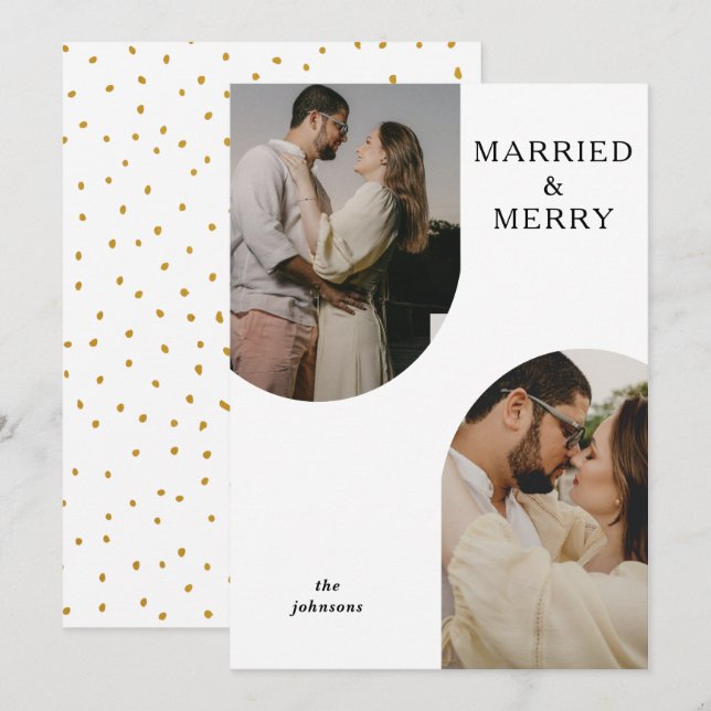 Enkelt Modern Dubbla Arch Two Photo Julkort (Fram/baksida)