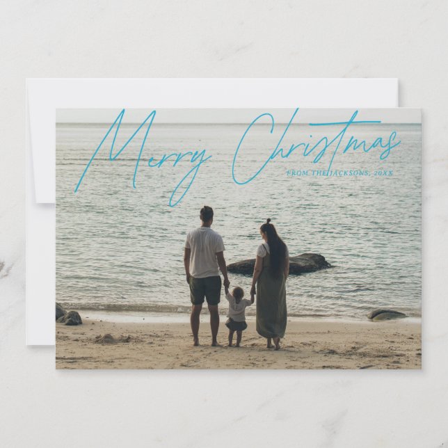 Enkelt Modern Fullt-Bleed God jul Julkort (Framsida)