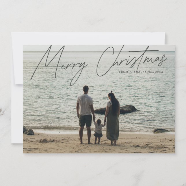 Enkelt Modern Fullt-Bleed God jul Julkort (Framsida)